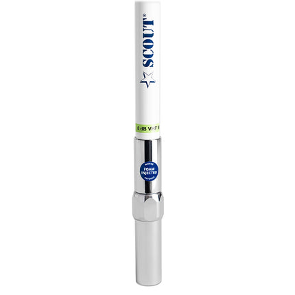 Scout 8' QuickFit White VHF Antenna w/5M Cable + FME Quick 6 Foam Filled 6db Solid Brass  Copper Element [PF AN NVHF00040T]