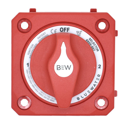 Bluewater Off/1/2/Both Battery Switch - Panel Mount - Red [9800-007-10]