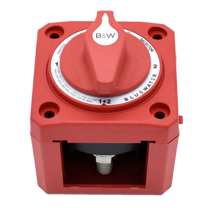 Bluewater Off/1/2/Both Battery Switch - Surface Mount - Red [9800-007-11]