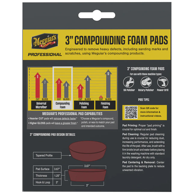 Meguiar's Professional 3" Compound Foam Pads *3-Pack [M3CFP3]