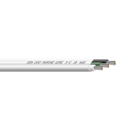 Sea-Dog 16/3 AWG Flat Triplex Wire - White/Green/Black - 500' [8016307]