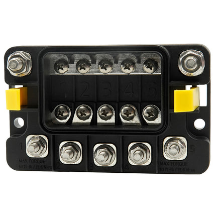 Egis MIDI 5 Circuit Fuse Block w/Sealed Cover - M8 Inputs - M6 Outputs [3906]