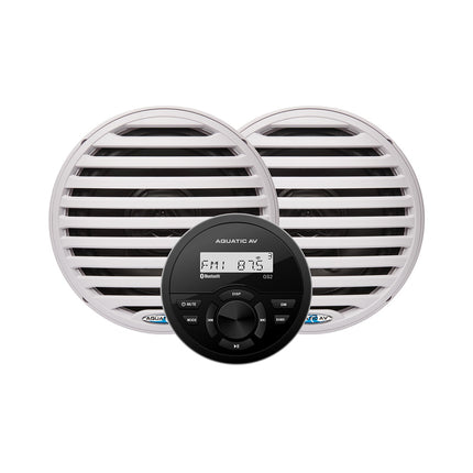 Aquatic AV GS2 Gauge Stereo  Pair of EC651 6.5" White Speakers [CK303]