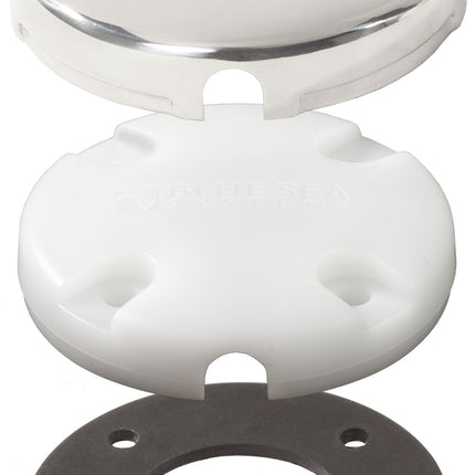 Blue Sea Side Entry CableClam White Max Cable Dia 0.28in With Stainless Steel Cover