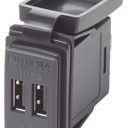 Blue Sea Dual USB 4.8A Charger Port 12/24vDC Switch Mount