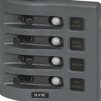 Blue Sea Weather Deck Panel 12v 4 Circuit Breaker Panel