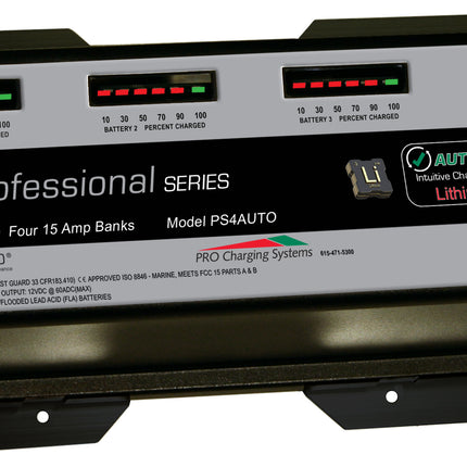 Dual Pro PS4AUTO Battery Charger, Auto Profille 4 Bank 60 Amps