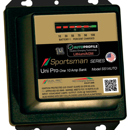 Dual Pro SS1AUTO Battery Charger, Auto Profile 1 Bank 10 Amps