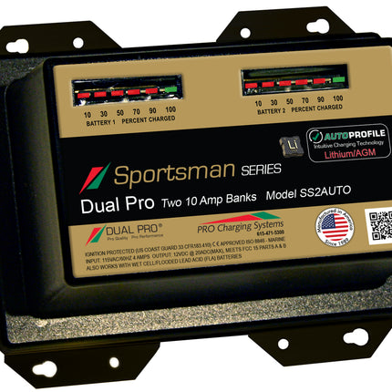 Dual Pro SS2AUTO Battery Charger, Auto Profile 2 Bank 20 Amps