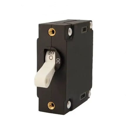 EGIS A Series White Toggle Panel Mount Circuit Breaker Single Pole AC/DC 30 Amp Retail Pack