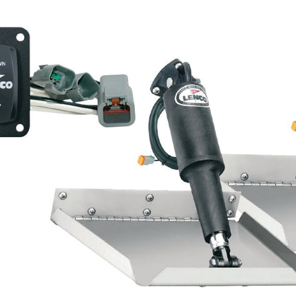 Lenco 12inx12in Standard Mount Trim Tab Kit 12v with Double Rocker Switch