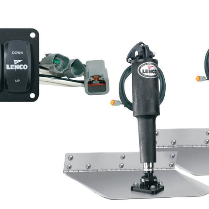 Lenco 12inx12in Standard Mount Trim tab Kit 12v Standard Integrated Switch